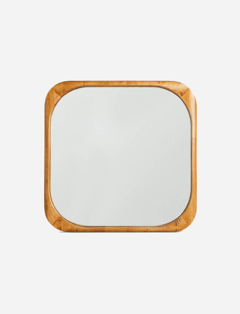 Square Wood Mirror