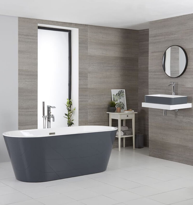 Stone Grey Oval Bath