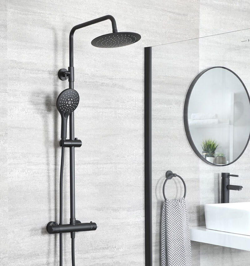 Modern Thermostatic Round Bar Shower